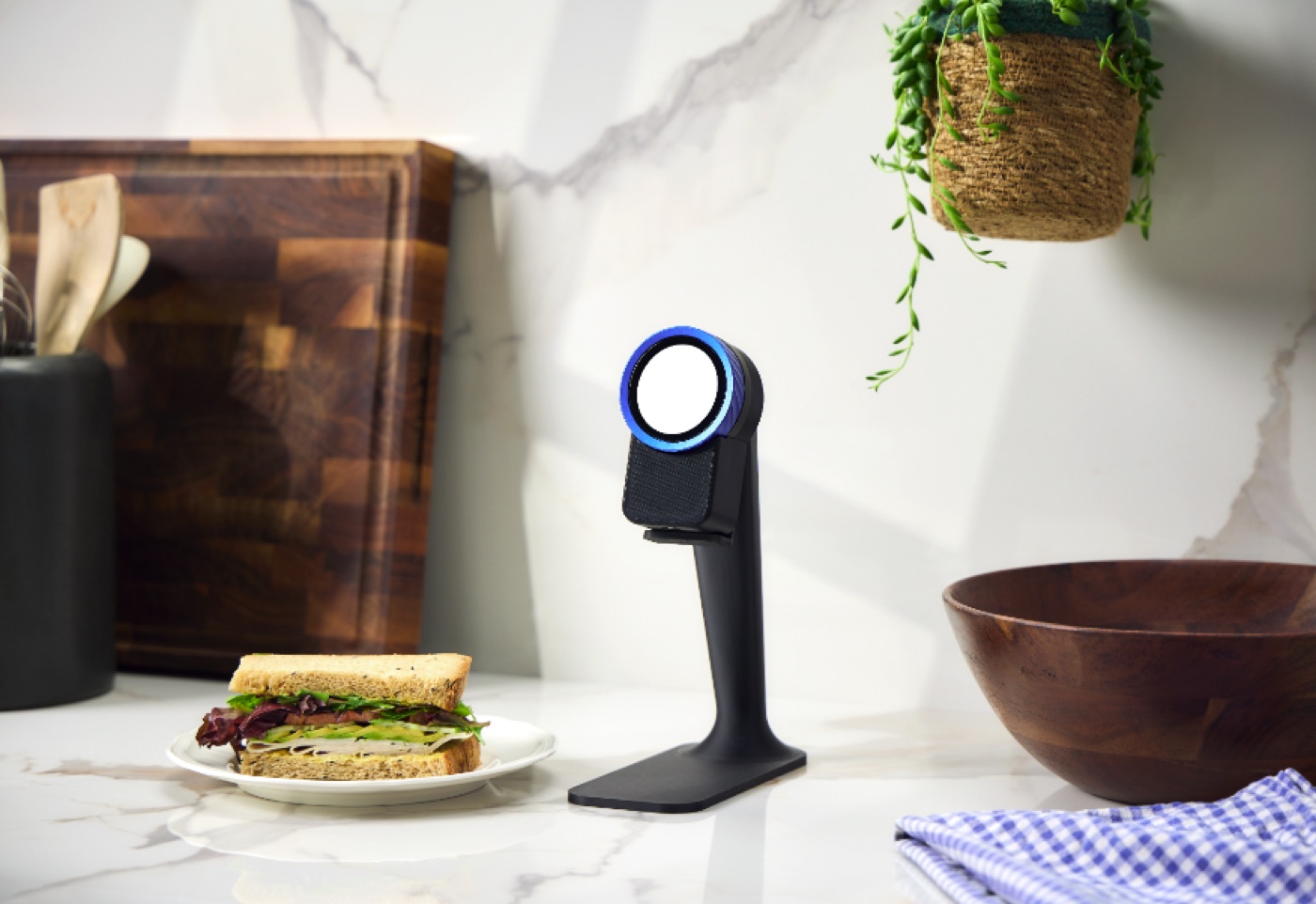 The Trepo device on its countertop stand